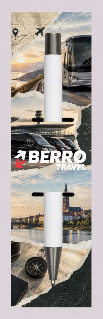 Berro Travel personalizēta pildspalva ar kartiņu